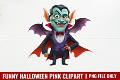 Funny Halloween Pink Clipart PNG Product Image 1