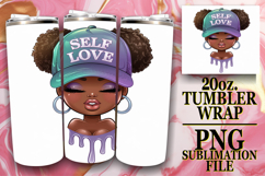 COZY VIBES 20oz TUMBLER WRAP, Black Woman Product Image 1