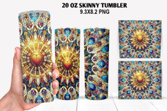 Flower Skinny Tumbler 20oz Wrap Design, Winter Tumbler Wrap Product Image 1