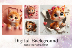 Cat Background Kitten Hole In A Wall Cat Break Through_18 Product Image 1