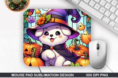 Cute Ghost Mouse Pad, Halloween Mouse Pad PNG Design, Hal Product Image 1