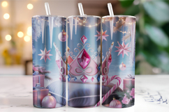 Merry Christmas Crown Tumbler Wrap | Christmas Wrap Product Image 1
