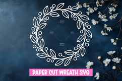 Paper cut floral wreath SVG for paper cutting Product Image 1
