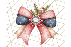 Muted Cozy Christmas Bows PNG Clipart, Winter Holiday Png Product Image 2