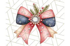 Muted Cozy Christmas Bows PNG Clipart, Winter Holiday Png Product Image 2