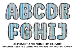 Blue Baby Shower Alphabet Clipart PNG 300 DPI Product Image 2