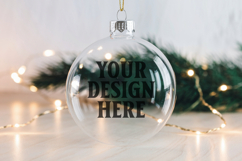 Christmas Acrylic Ornament Mockups | Round Clear Acrylic Orn Product Image 1