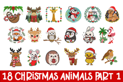 18 Christmas Animals Part 1 Embroidery Designs Product Image 1