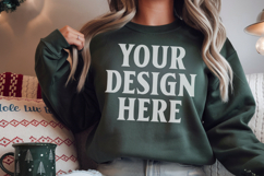 Comfort Colors 1566 Blue Spruce Sweatshirt Mockup, Cozy Boho Product Image 1
