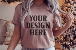 Comfort Colors 1717 Cumin Christmas T-Shirt Mockup, Boho Product Image 1