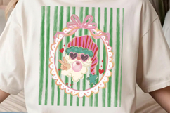 Glitter Preppy Santa Clause Png, Coquette Christmas Png Product Image 2