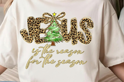 Coquette Leopard Christmas Jesus Png, Christian png Product Image 3