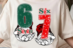 Six Seven 6 7 Christmas PNG, Trendy Christmas Meme Png Product Image 1