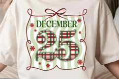 December 25 Png, Checkered Red Letters Png, Christmas Png Product Image 3
