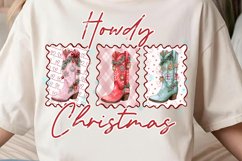 Howdy Christmas watercolor Png, Western Christmas Png Product Image 3