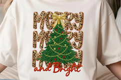 Leopard Merry and Bright Png, Leopard Christmas Png Product Image 2