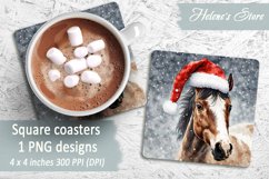 Christmas horse square coaster| Coaster sublimation| Bundle Product Image 8