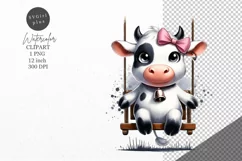 Cow clipart, Farm animals clipart, Animals sublimation Product Image 1