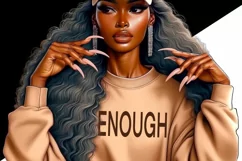 I Am Enough Black Woman PNG | Sublimation Design Product Image 2