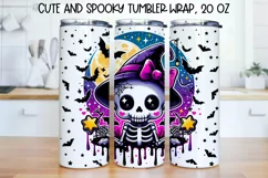Cute and Spooky Halloween Tumbler wrap PNG, 20 oz. Product Image 1
