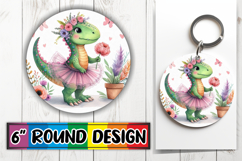 Whimsical Circle Ornaments PNG Design, Dino Product Image 1