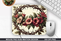 Flower Mouse Pad Sublimation, Easter Mouse Pad PNG Design Product Image 1
