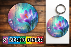 Bright Ornaments Round Sublimation, 3D Flower Product Image 1