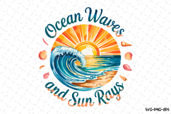 Ocean Waves and Sun rays Svg | Shirt Svg Product Image 2
