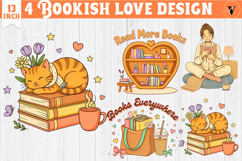 Bookish Sublimation designs | Cute Reading Book Lover png Product Image 1
