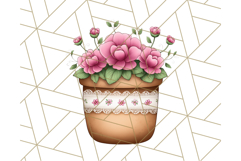 Pink Cottagecore Garden PNG Clipart, Vintage Floral Art Product Image 2