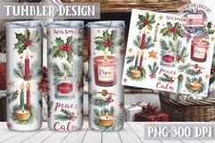 Sublimation Tumbler WRAP Christmas Design Quote Watercolor Product Image 1