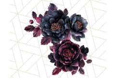 Gothic Floral PNG, Dark Aesthetic Flowers Clipart Print Product Image 2