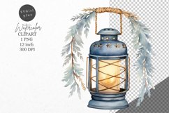 Christmas clipart, Lantern clipart, Blue Christmas Product Image 1