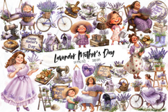 Lavender Mother’s Day Clipart - Set of 59 Png Bundle Product Image 1
