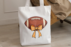 Football with Bow Sublimation PNG, Cute Game Day Clipart, Product Image 3