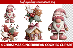 Christmas Gingerbread Cookies Clipart | Cute Holiday Cookie Product Image 1
