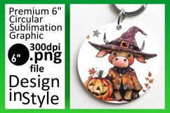 Halloween Cow Round Design for Keychain Tumblers Product Image 1
