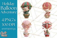 Winter Hot Air Balloon Clip Art for Crafts &amp; Design Product Image 1