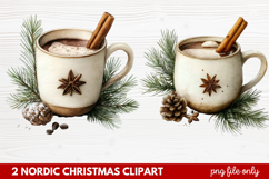 2 Nordic Christmas Clipart | Scandinavian Holiday PNG Product Image 1