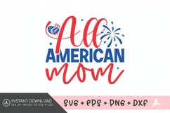 All American MOM SVG, Motherhood SVG, American mama SVG Product Image 1