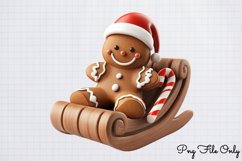 Watercolor Christmas Gingerbread Man Clipart PNG Product Image 1