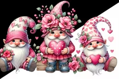 Valentine Gnome Png - Digital Download - Valentines Card Product Image 2