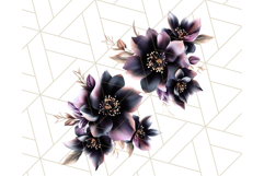 Gothic Floral PNG, Dark Aesthetic Flowers Clipart Print Product Image 2
