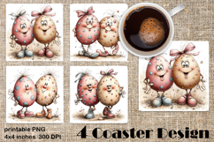 Happy Easter Square Coaster Sublimation. Funny egg Product Image 1