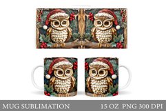 Christmas Owl Mug Design. Christmas Mug Sublimation Product Image 1