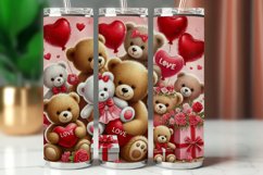 Valentine Tumbler Wrap 20 oz - teddy bear Product Image 1