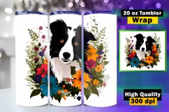 Cute Dog Tumbler Sublimation, 20 oz Skinny Tumbler Wrap Product Image 1