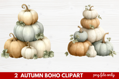 Autumn Boho Clipart | Fall Bohemian Aesthetic PNG Illustrati Product Image 1