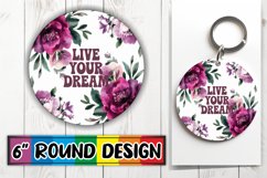 Radiant Circle Keychain Magic PNG, Flower Quote Product Image 1