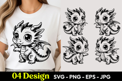 Cute Fantasy Dragon SVG PNG Product Image 1